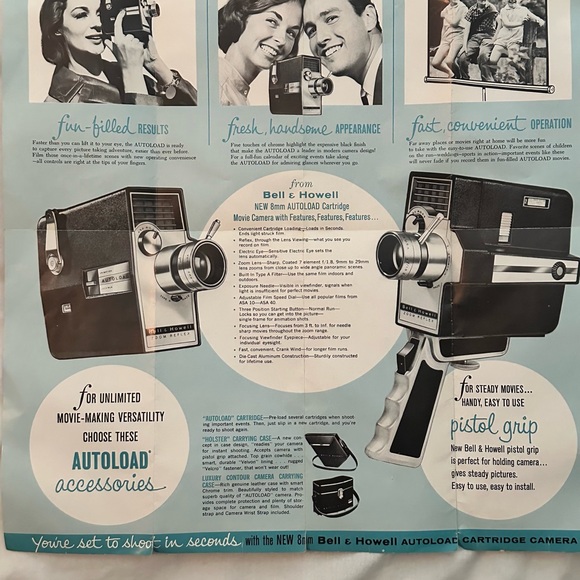 Vintage Bell & Howell Autoload Cartridge Movie Camera w Original Brochure. - Picture 14 of 14